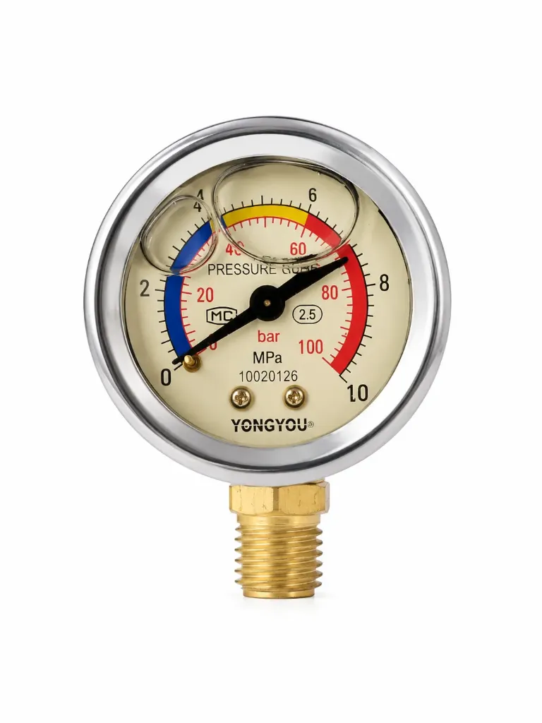 عداد ضغط بمبم  Pressure Gauge 0–10 Bar / 0–1 MPa