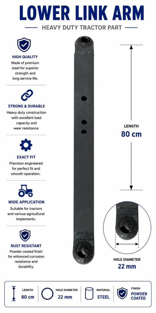ذراع هيدروليك سفلي L80cm-D22mm