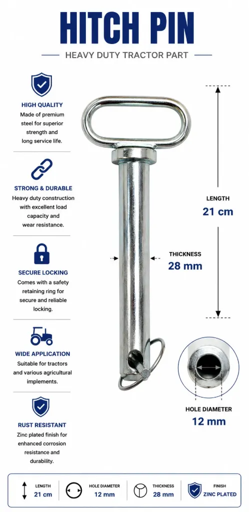 مسمار ربط حراثة مجلفن L21cm-D12mm