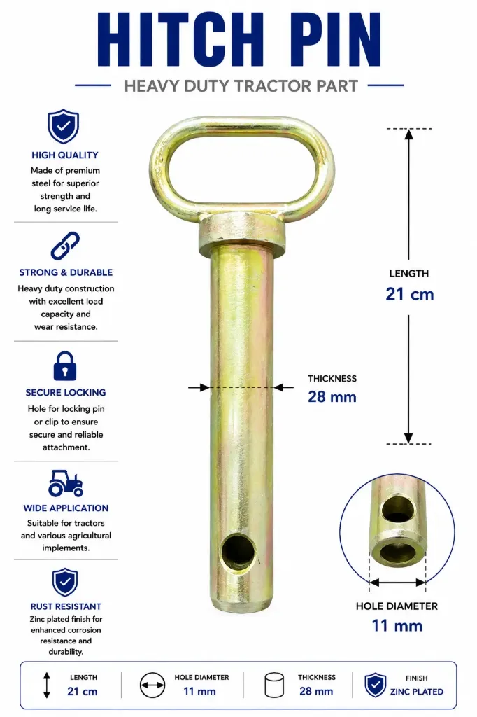 مسمار ربط حراثة مجلفن L21cm-D11mm