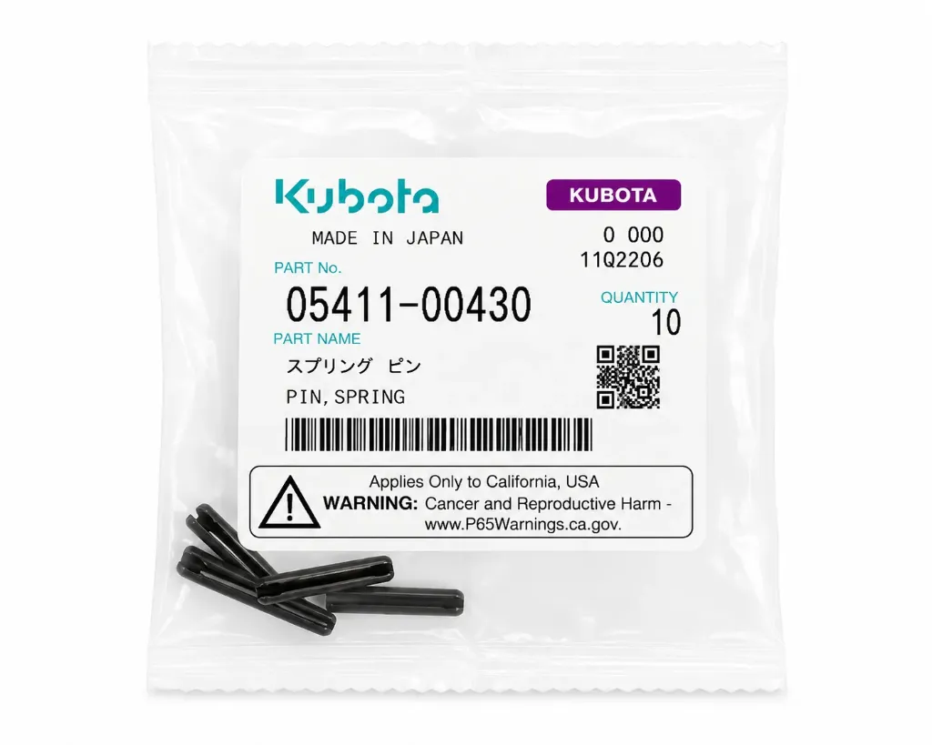 بين تثبيت Kubota Spring Pin 05411-00430